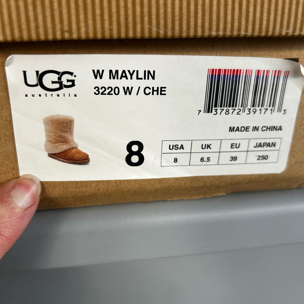 UGG Sheepskin Boots in Cream and Brown